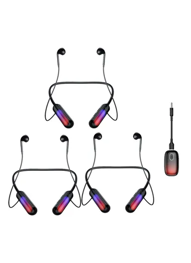3Pcs Neck Hanging Wireless Bluetooth Earphones Sports Neckband Headphones with Transmitter B10