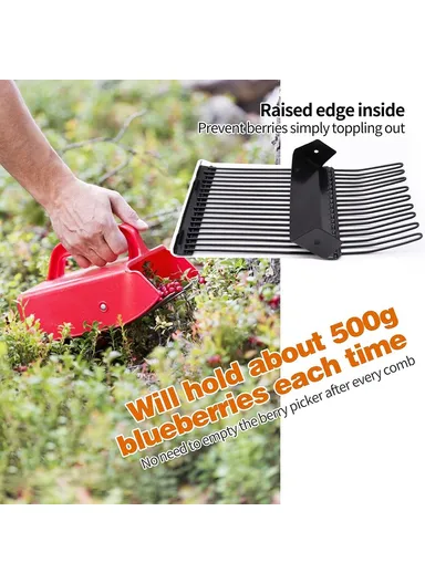 Berry Picker Blueberry Lingonberry Scoop Metal Comb Ergonomic Handle Design Berry Picking Rake Tool