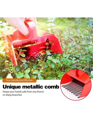 Berry Picker Blueberry Lingonberry Scoop Metal Comb Ergonomic Handle Design Berry Picking Rake Tool