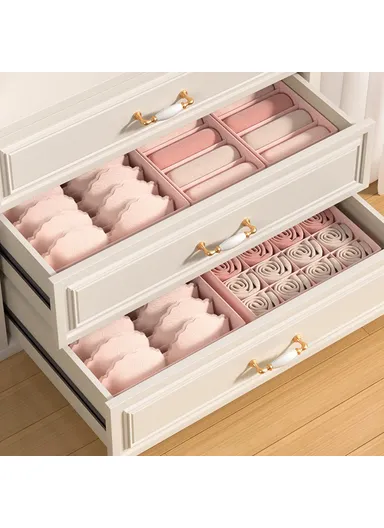 3Pcs / Set Drawer-Style Household Organizer Box Morandi-Colored Bra Underwear Socks Storage Boxes without Lids - Lake Blue