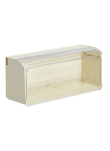 Anime Figure Model Clear Cabinet Dust-proof Display Box with Light Strip - Beige