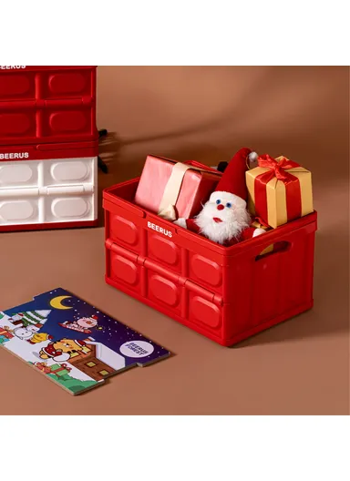 Car Trunk Storage Box with Handles Cartoon Pattern PP Foldable Case (W29 x D43 x H24)cm - Yellow / Bear