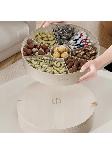 New Year Dried Fruit Plate Melon Seeds Candy Box 2921 (D30.6 x T7.5)cm