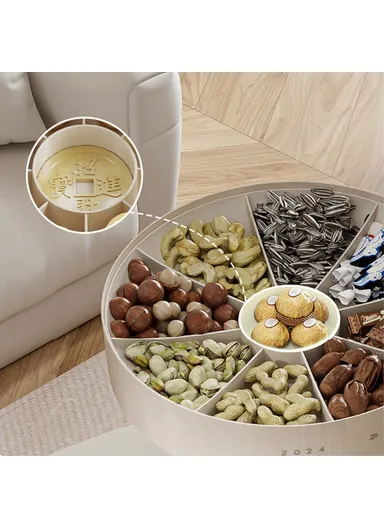 New Year Dried Fruit Plate Melon Seeds Candy Box 2921 (D30.6 x T7.5)cm