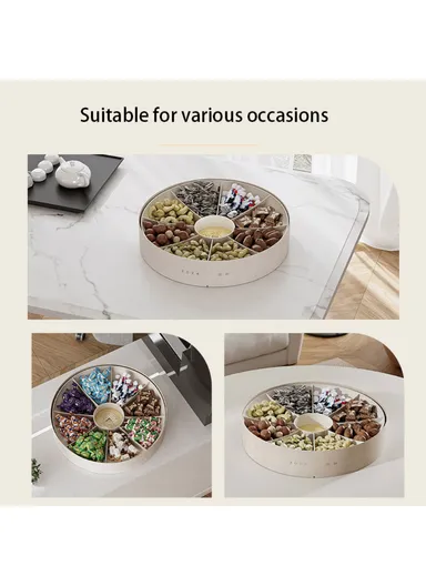 New Year Dried Fruit Plate Melon Seeds Candy Box 2921 (D30.6 x T7.5)cm