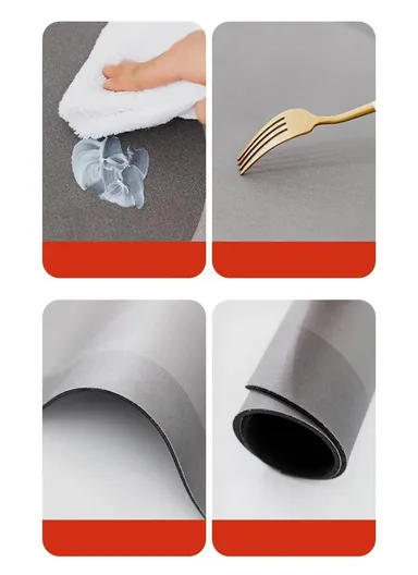 30x40cm Kitchen Dish Drying Mat Super Absorbent Tableware Draining Pad - Matcha Green / Flower