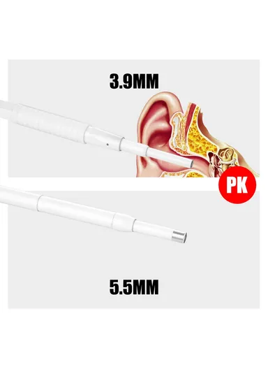 3-in-1 0.39cm Otoscope Camera Ear Scope Endoscope Ear Wax Removal Tool AN103 (App: AN CAMERA) - White