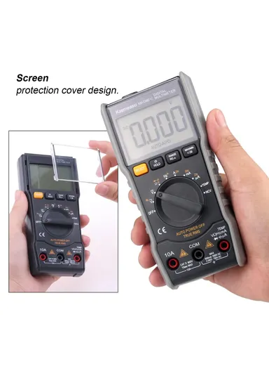 Pocket Digital Multimeter Auto Range Electrical Tester For AC / DC, Voltage, Current, &amp; Temperature Measurement KM-DM01C (L14.2 x W7 x H3.2)cm