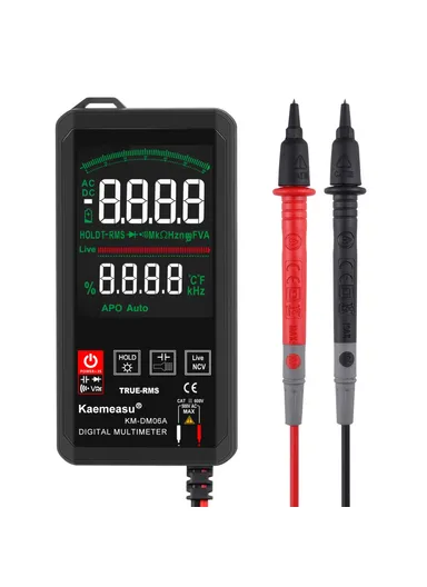 Colored Digital Multimeter with Touch Screen, Portable DC / AC Voltage Smart Tester, No Battery KM-DM06A (L13.9 x W6.8 x T1.8)cm