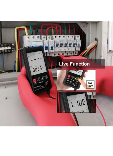 Touch Screen Digital Multimeter Portable White Backlit DC / AC Voltage Tester Without Battery KM-DM06A (L13.9 x W6.8 x T1.8)cm