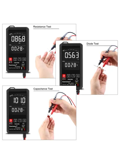 Auto Recognition EBTN Display Mini Digital Multimeter With Touch Screen, DC / AC Voltage Portable Smart Tester, No Battery KM-DM06A (L13.9 x W6.8 x T1.8)cm