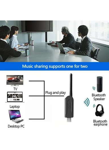 AptX Low Latency/LL Bluetooth 5.0 Transmitter Audio USB Adapter 3.5mm AUX Jack Wireless Dongle B52 