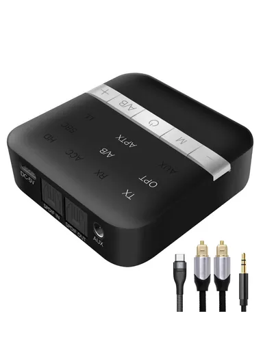 2-in-1 Optical Fiber Coaxial Bluetooth 5.0 Transmitter Receiver HD Audio Adapter TX200 