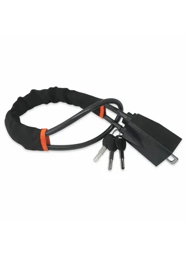 Seat Belt Buckle Design Car Security Steel Cable Steering Wheel Lock With 3 Keys - Black