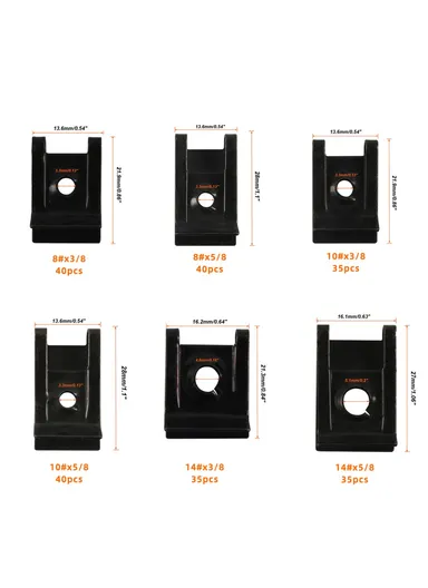 225PCS Manganese Steel Car U Nut Clips Replacement Parts With 6 Sizes A7552