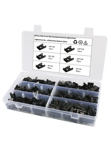 225PCS Manganese Steel Car U Nut Clips Replacement Parts With 6 Sizes A7552