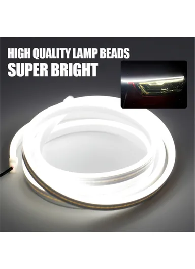 2m Car Hood Decorative DRL Light Strip PVC Silicone Flexible Waterproof Light Strip - Pink