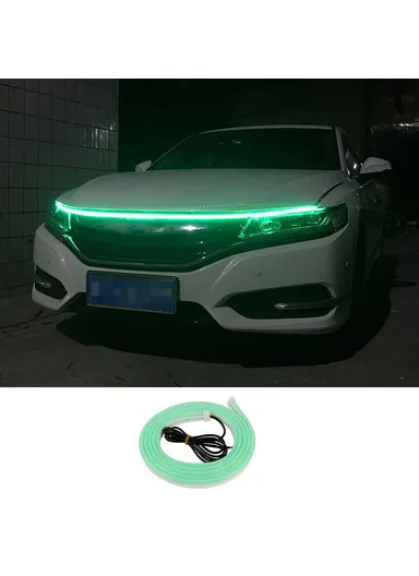 1000LM 1.8m Car Hood Flexible Decorative Light Strip PVC Silicone Waterproof DRL Light Strip - Green