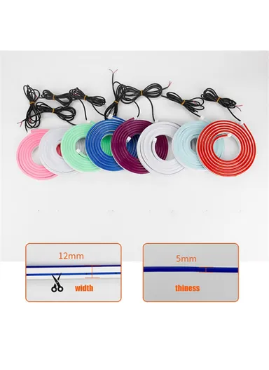 1.2m Car Hood PVC Silicone Flexible Decorative Light Super Bright Waterproof DRL Light Strip - Pink