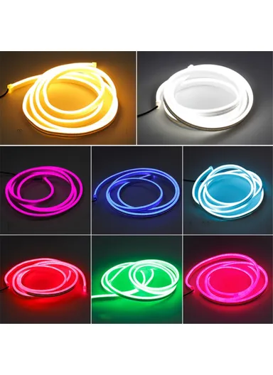 1.2m Car Hood PVC Silicone Flexible Decorative Light Super Bright Waterproof DRL Light Strip - Pink