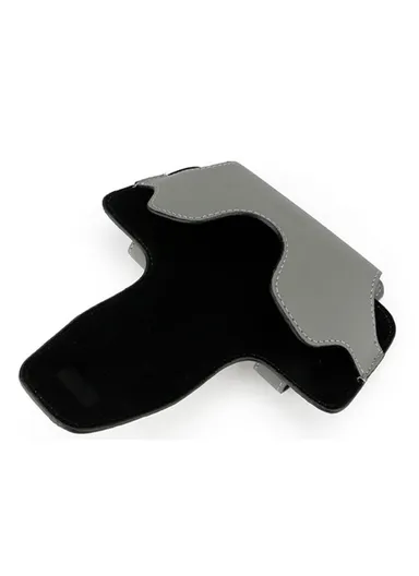 Nappa Texture PU Leather Car Glasses Storage Case Sun Visor Clip Sunglasses Holder - Grey