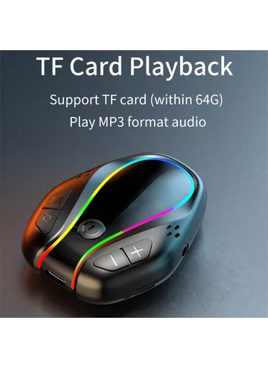 280mAh Bluetooth Adapter With Colorful Atmosphere Light Audio Transmitter For PC TV Car GR07 