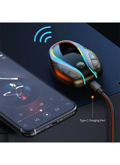 280mAh Bluetooth Adapter With Colorful Atmosphere Light Audio Transmitter For PC TV Car GR07 