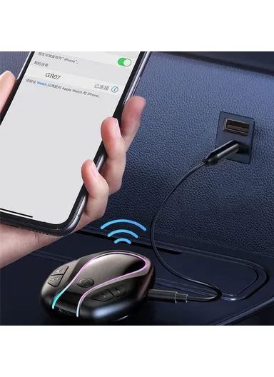 280mAh Bluetooth Adapter With Colorful Atmosphere Light Audio Transmitter For PC TV Car GR07 