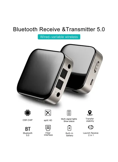 300mAh 2 in 1 Portable Transmitter Bluetooth Receiver 5.0 Audio Adapter APTX Optical Fiber Audio Receiving Transmitting TX323 
