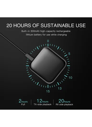 300mAh 2 in 1 Portable Transmitter Bluetooth Receiver 5.0 Audio Adapter APTX Optical Fiber Audio Receiving Transmitting TX323 