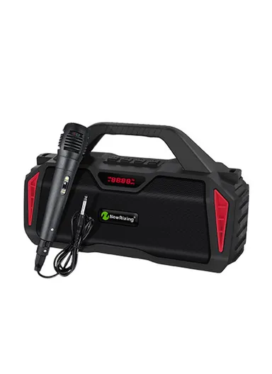20W 1500mAh Outdoor Karaoke TWS Bluetooth Speaker With Shoulder Strap NR6011 - Red