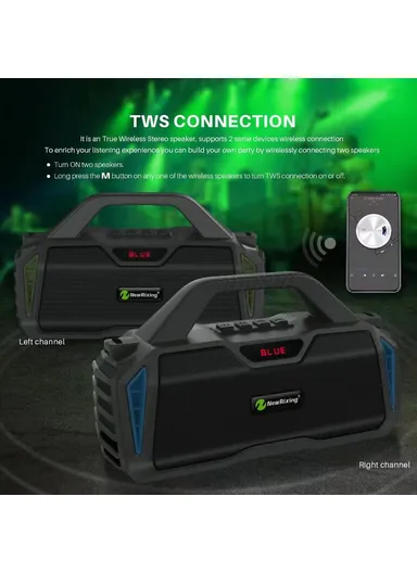 20W 1500mAh Outdoor Karaoke TWS Bluetooth Speaker With Shoulder Strap NR6011 - Red