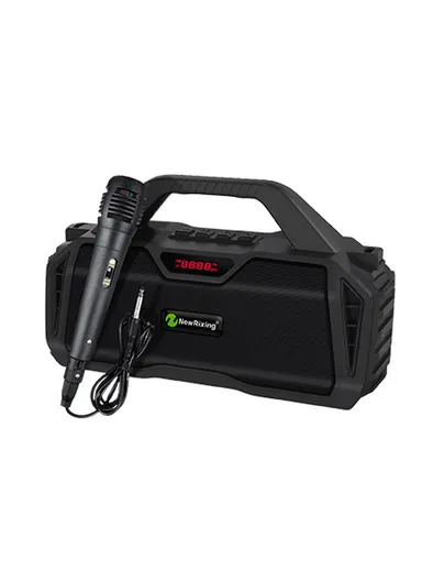 20W 1500mAh Outdoor Karaoke TWS Bluetooth Speaker With Shoulder Strap NR6011 - Black