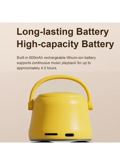 600mAh TWS Mini Subwoofer Portable Bluetooth Speaker With Bass Radiator A20 - Black