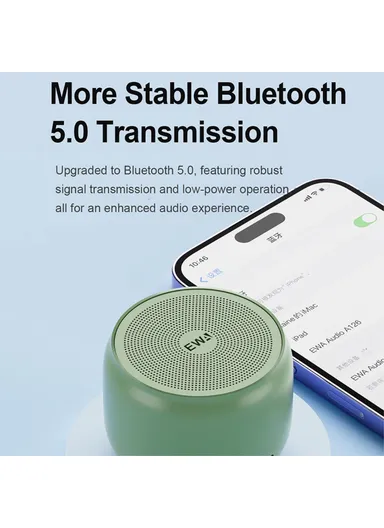 600mAh Metal Case TWS Bluetooth 5.0 Portable Speaker With Bass Radiator A126 (D3.9 x H4.6)cm - Pink