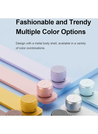 600mAh Metal Case TWS Bluetooth 5.0 Portable Speaker With Bass Radiator A126 (D3.9 x H4.6)cm - Pink