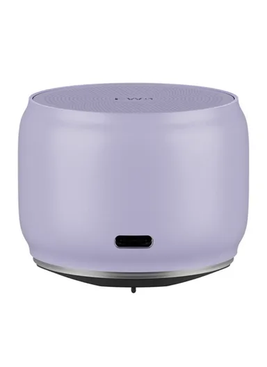 600mAh Metal Case TWS Bluetooth 5.0 Portable Speaker With Bass Radiator A126 (D4.6 x H3.9)cm - Purple 