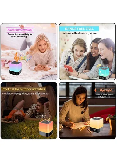 1200mAh Bluetooth Audio Speaker HiFi Portable Mini Speaker Subwoofer Support Touch Control Lights TF Card