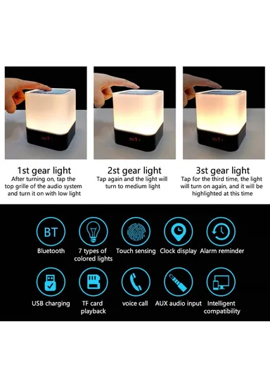 1200mAh Bluetooth Audio Speaker HiFi Portable Mini Speaker Subwoofer Support Touch Control Lights TF Card