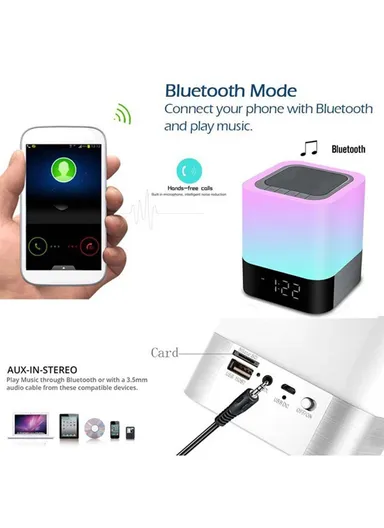 1200mAh Bluetooth Audio Speaker HiFi Portable Mini Speaker Subwoofer Support Touch Control Lights TF Card