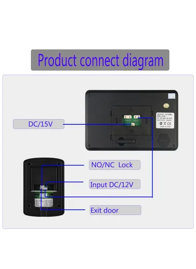 7-inch Touch Screen Monitor + Night Vision Door Bell HD Camera EU Plug 620FG11