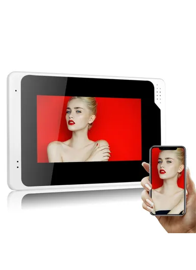 7-inch Indoor Monitor + 1080P Motion Detection Door Bell Camera EU Plug 701FG11