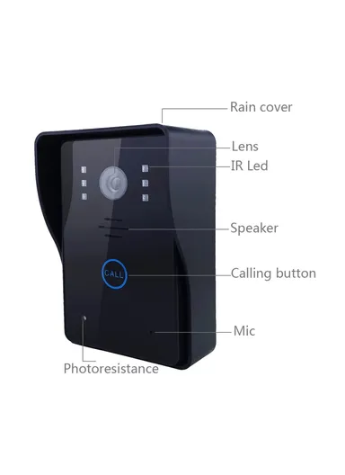 7-inch Video Viewer Door Bell Camera WiFi Smart Peephole Doorbell, EU Plug 806MJW11