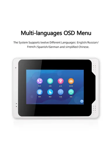 7-inch WiFi Indoor Monitor + Waterproof Door Bell HD Camera EU Plug 701FA11