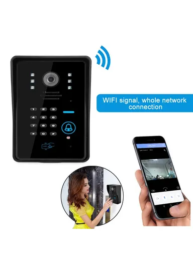 1080P WiFi/IP Wireless Doorbell With Password &amp; Card Unlock Visual Intercom WF1002