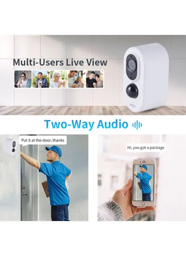 Solar Battery Powered Wireless WiFi HD Monitor Camera 3 Million Tuya Surveillance Camera D1K