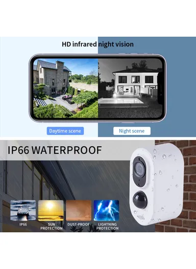 Solar Battery Powered Wireless WiFi HD Monitor Camera 3 Million Tuya Surveillance Camera D1K