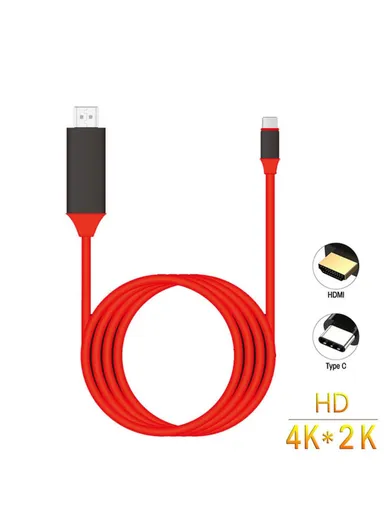 2m USB-C To HDMI USB 3.1 Type-C Male To HDMI Male 4K High-Speed Cable Adapter For 2017 MacBook ChromeBook Pixel Samsung Galaxy S8