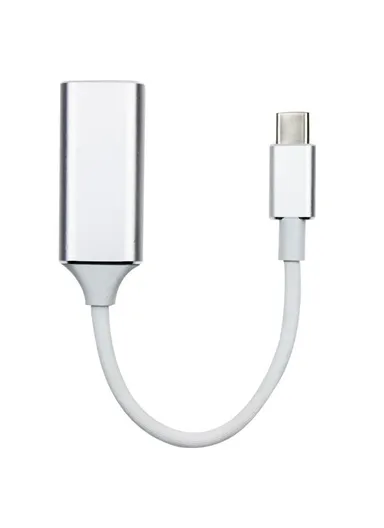 4K Type-C To HDMI HD Converter Cord USB3.1 to HDMI Cable Adapter Support Mobile Phone TV Sync Screen - White