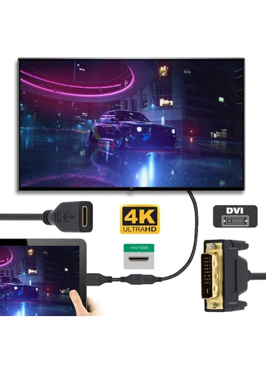20cm HDMI To DVI Short Cable Bi-Directional Mini HDMI Female To DVI Male Adapter Converter HD-025-CF